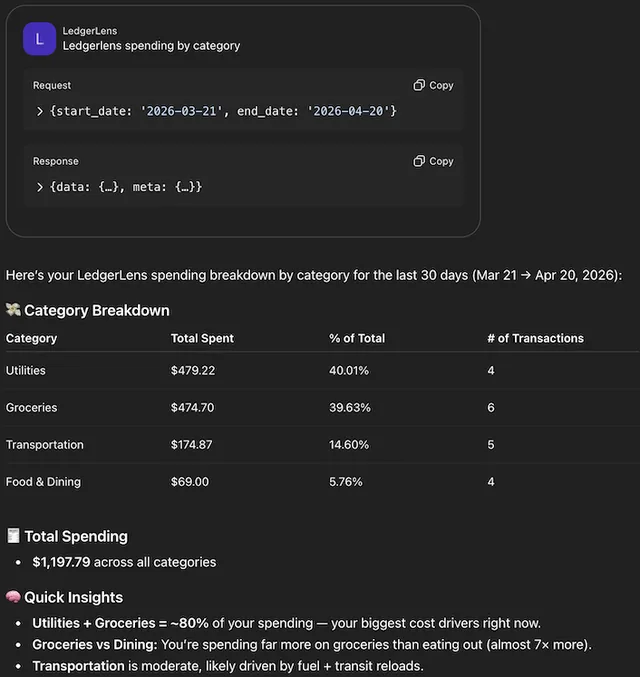 LedgerLens screenshot