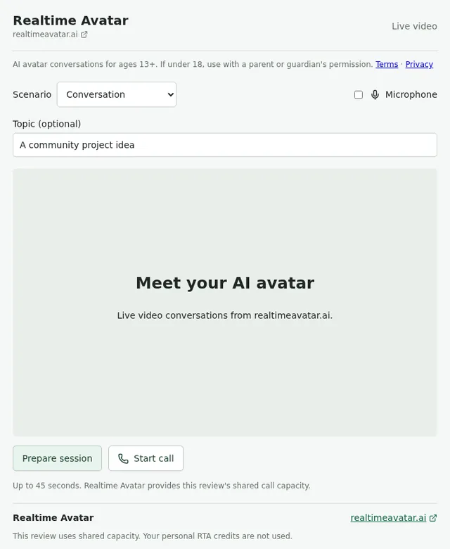 Realtime Avatar screenshot