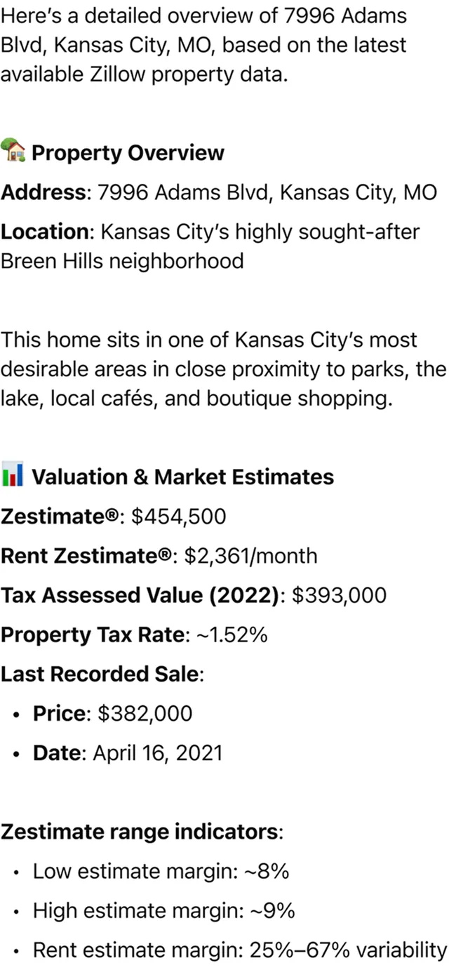Zillow screenshot