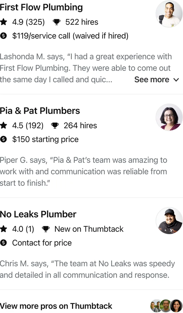 Thumbtack screenshot
