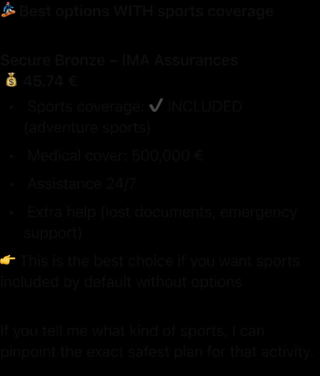 HelloSafe Travel Insurance screenshot