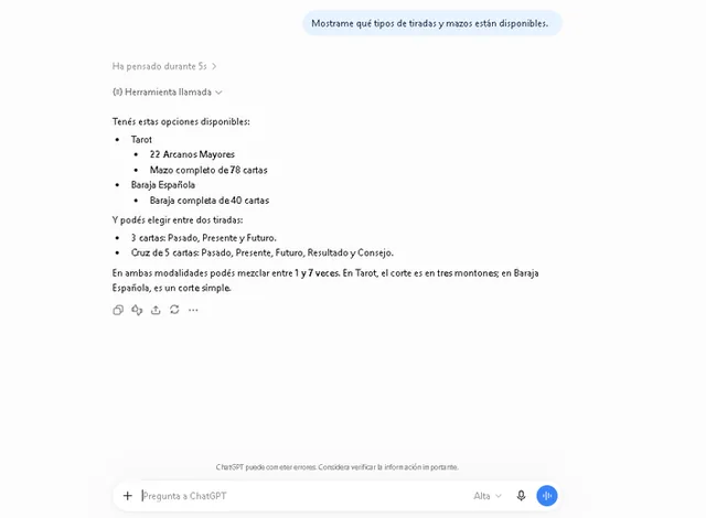 Tirada de Cartas screenshot