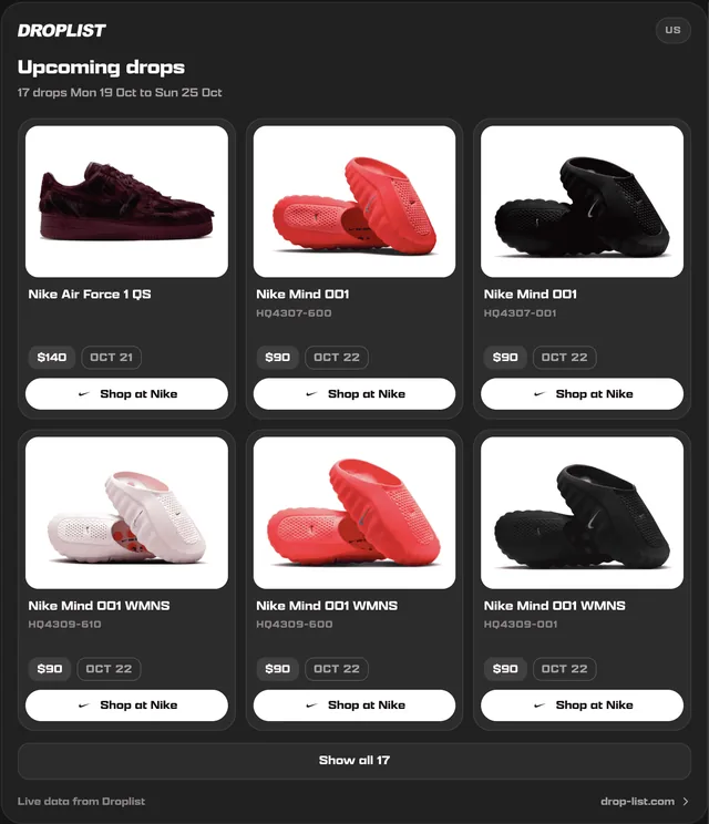 Droplist screenshot