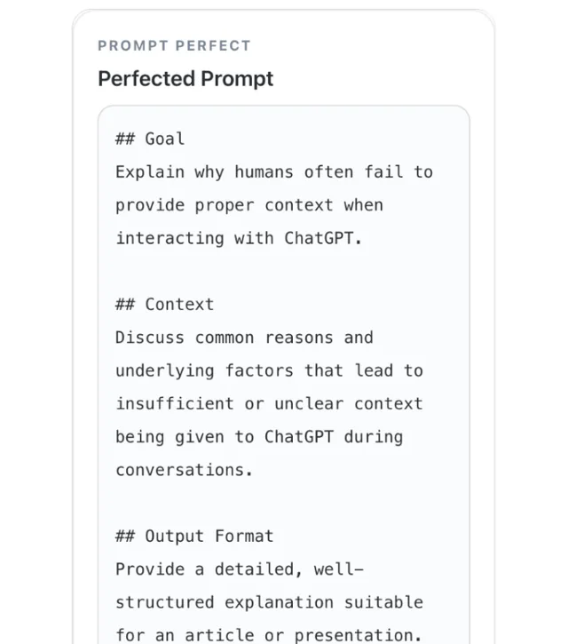 Prompt Perfect screenshot
