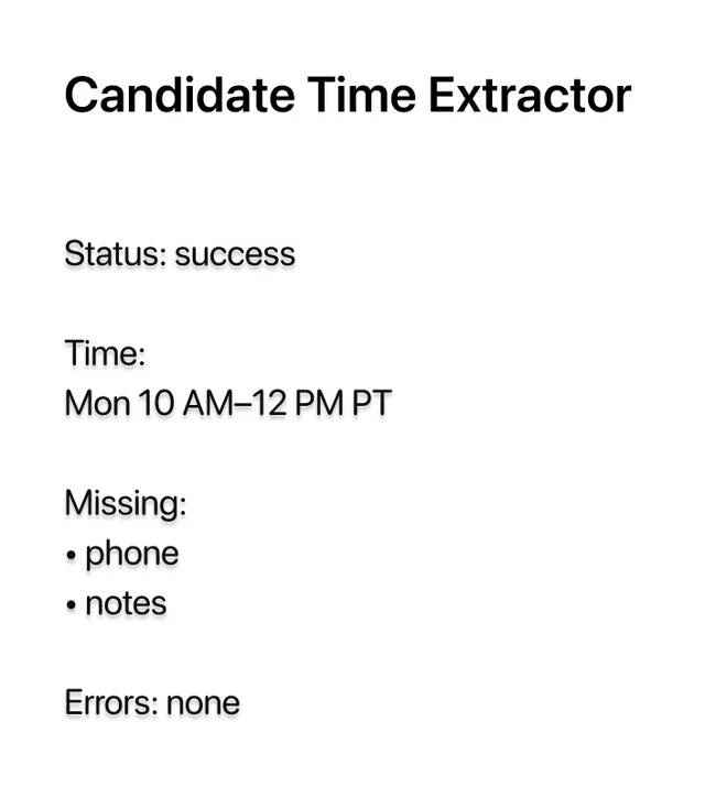 Candidate Time Extractor screenshot